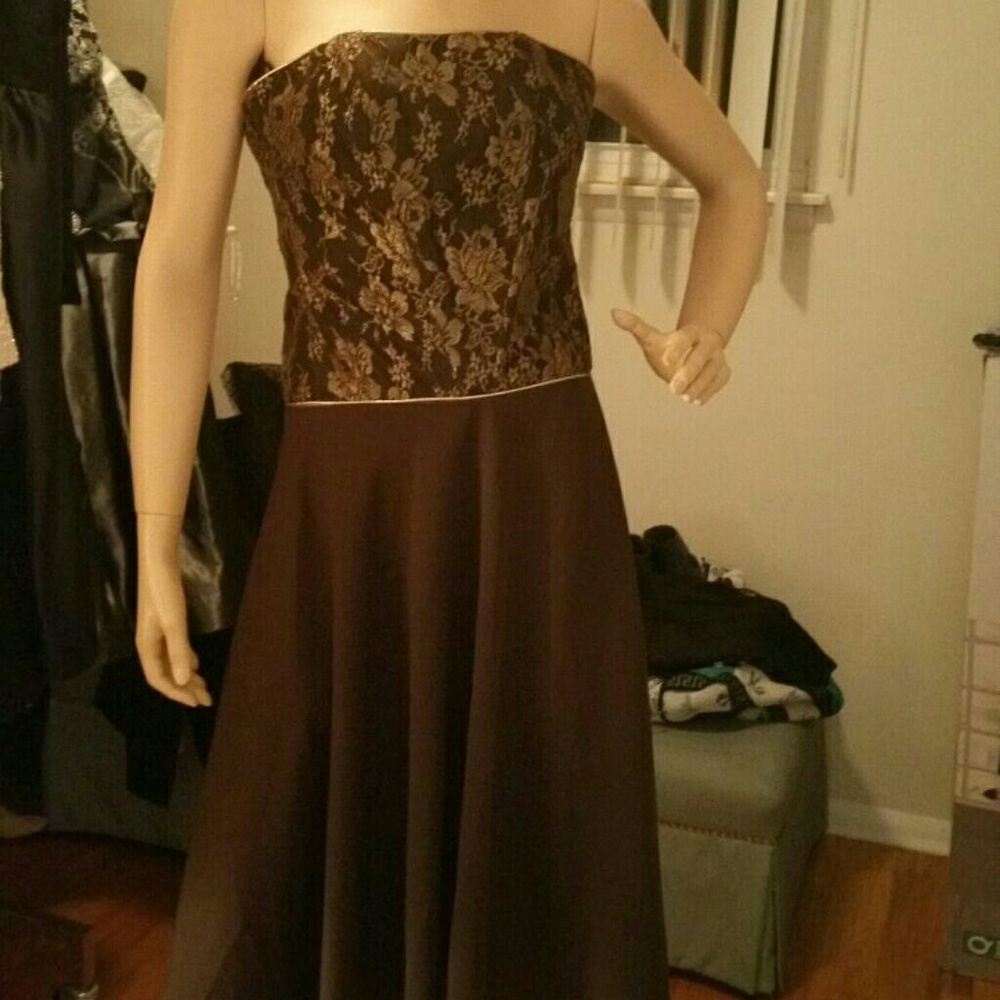 Brown lace dress